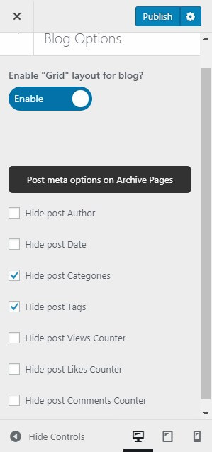 Blog options