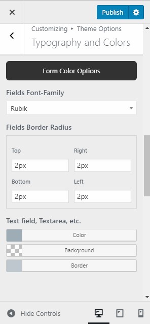 Global font settings