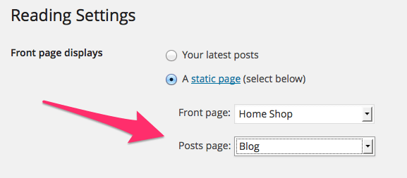 ClickBoutique Theme Blog Page Reading Settings