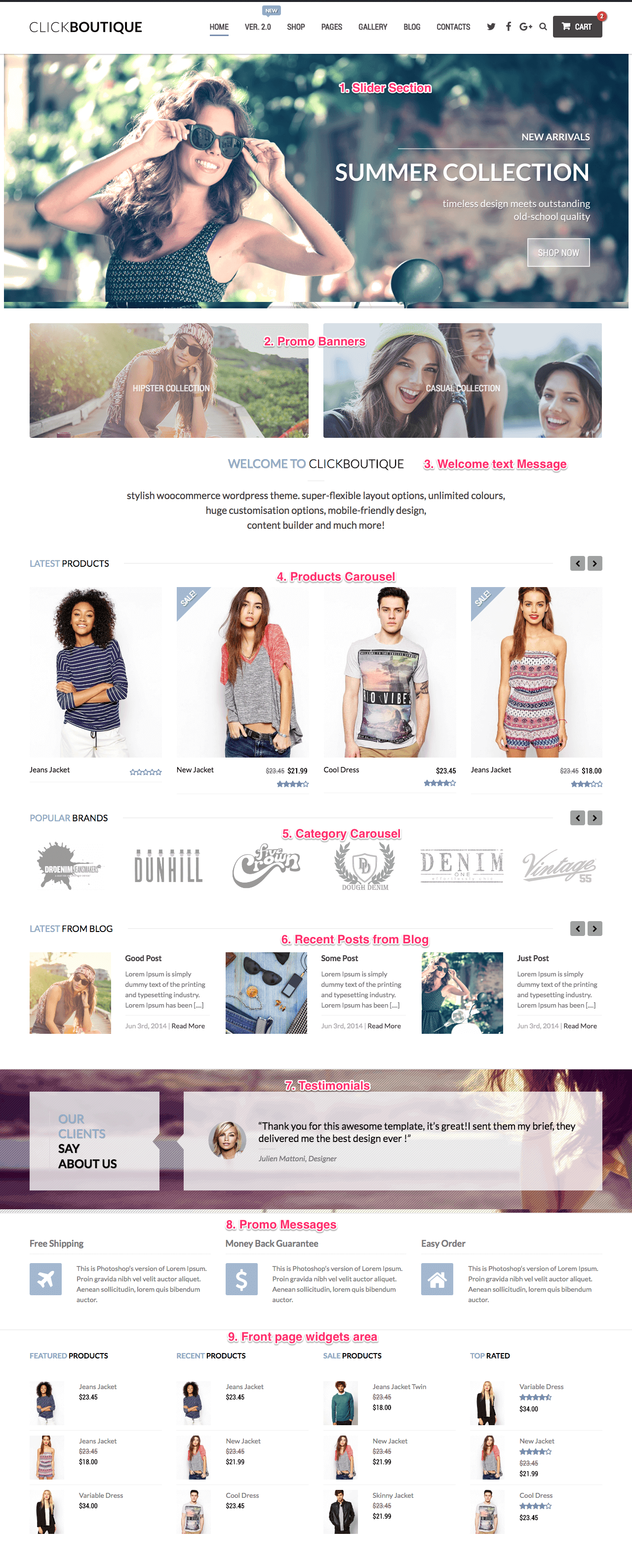 ClickBoutique Theme Front Page