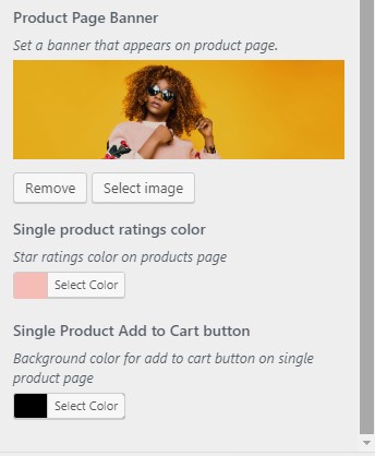 Product page options