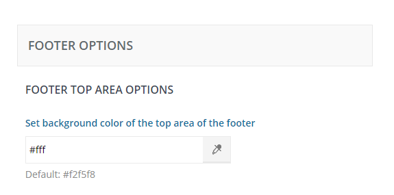 Footer Top Area Options